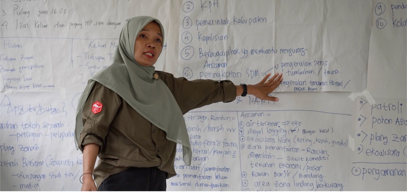 Proyección de la película Smart Forests en la Escuela de Campo. Bujang Raba, Indonesia. Mind the Film junto con Smart Forests, 2025.
