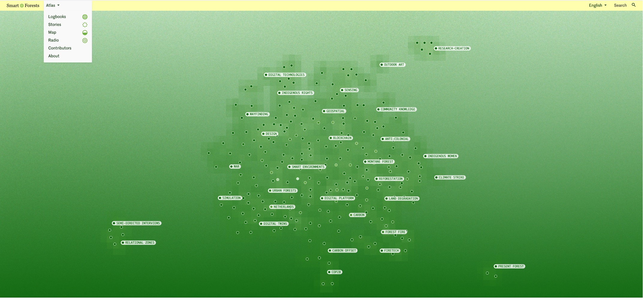 स्मार्ट वन एटलस: शीर्ष मेनू दिखाते हुए होमपेज स्क्रीनशॉट। सामान्य ज्ञान के साथ स्मार्ट वन, 2025.